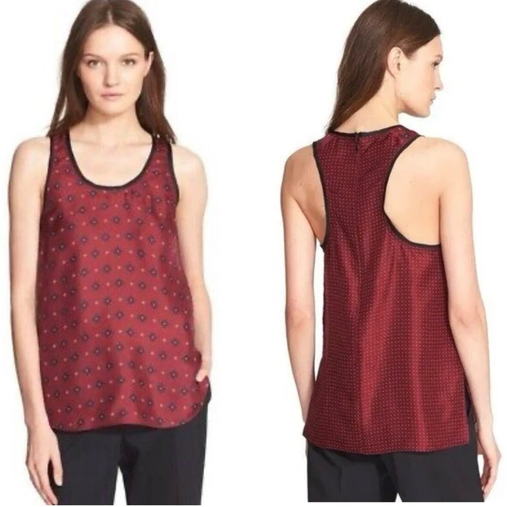Rag & Bone Cab Diamond Silk Tank Burgundy XS NWT | Sleeveless Luxury Minimalist
